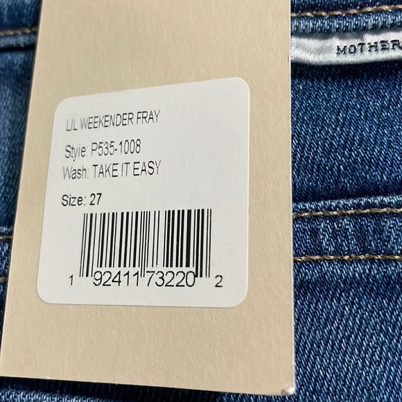 MOTHER *LIL WEEKENDER FRAY* WASH: TAKE IT EASY *SIZE 27 PETITE *NWT $258.00 - Picture 4 of 11